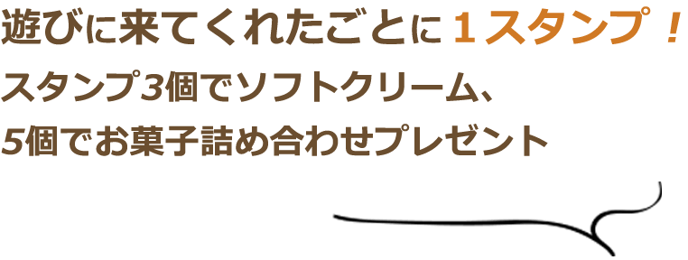 遊びに来てくれたごとに1スタンプ