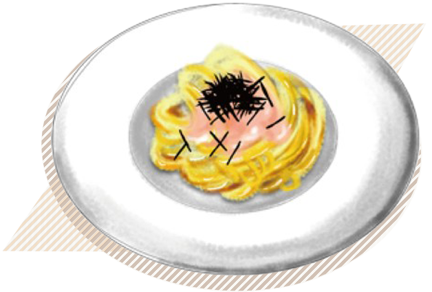 明太クリームパスタ